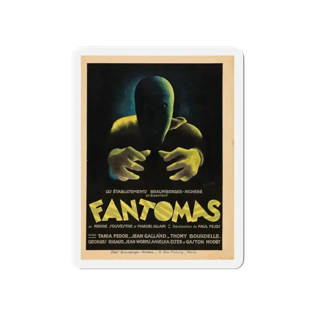 FANTOMAS 1964 Movie Poster - Refrigerator Magnet - The Sticker Space