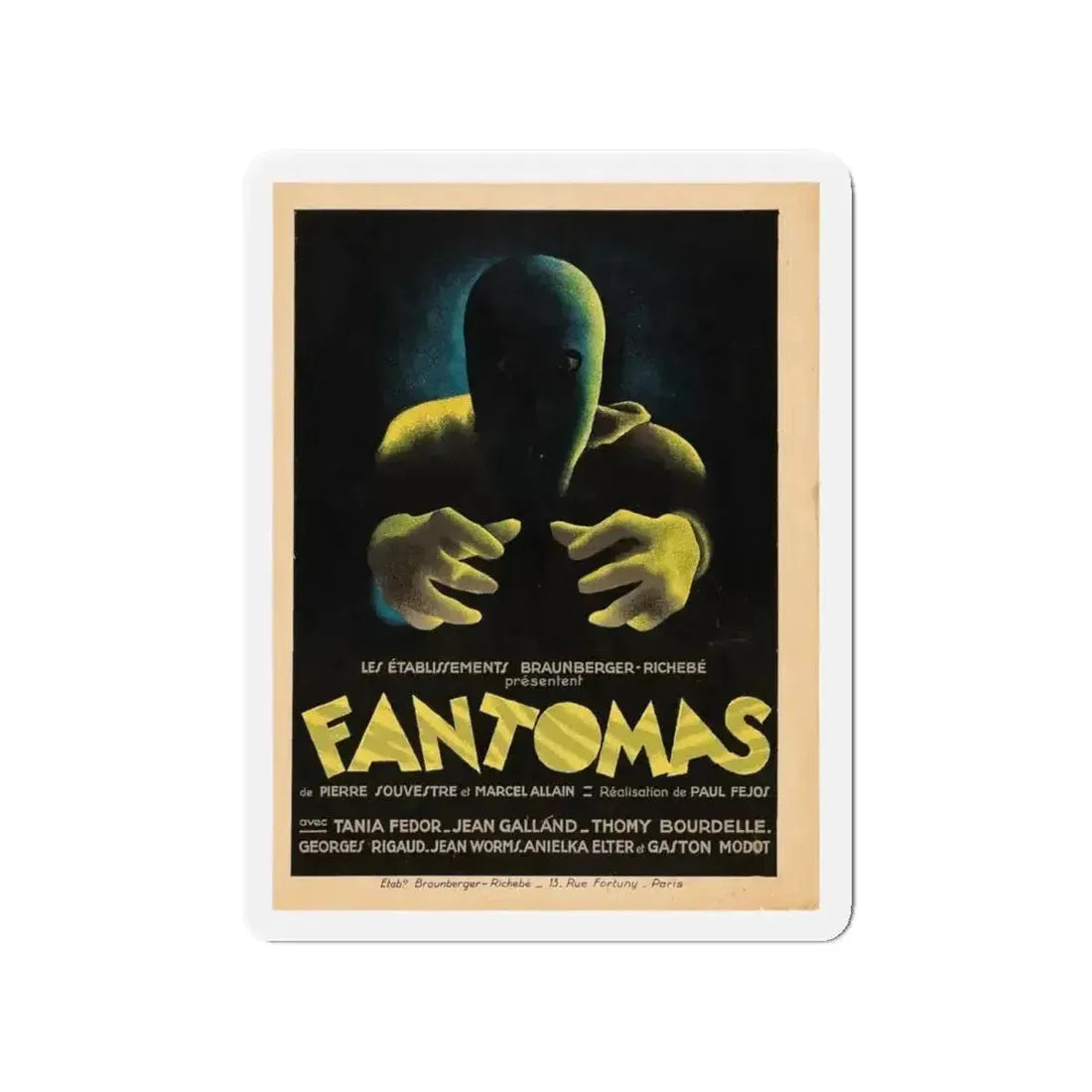 FANTOMAS 1964 Movie Poster - Refrigerator Magnet - The Sticker Space