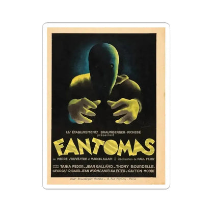 FANTOMAS 1964 Movie Poster - STICKER Vinyl Kiss-Cut Decal 2 Inch White - The Sticker Space