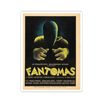 FANTOMAS 1964 Movie Poster - STICKER Vinyl Kiss-Cut Decal 3 Inch White - The Sticker Space