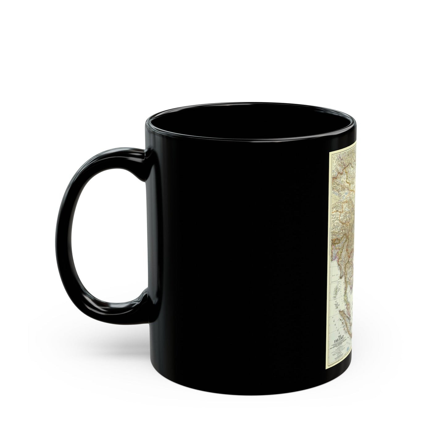 Far East (1952) (Map) Black Coffee Mug-The Sticker Space