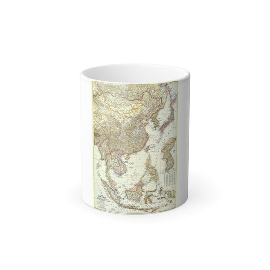 Far East (1952) (Map) Color Changing Mug 11oz-11oz-The Sticker Space