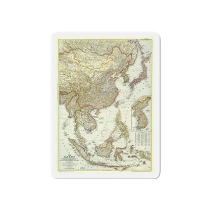 Far East (1952) (Map) Refrigerator Magnet - The Sticker Space