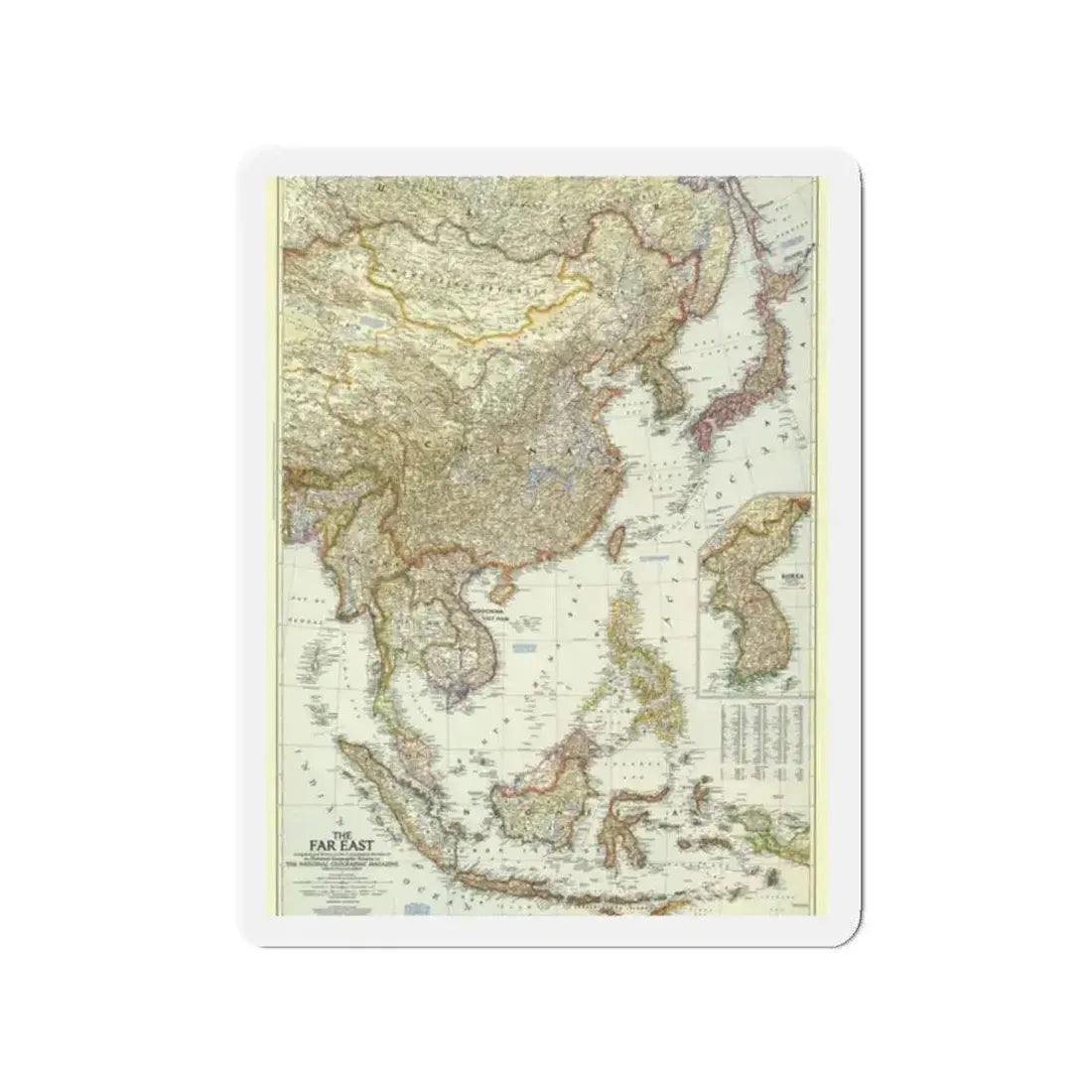Far East (1952) (Map) Refrigerator Magnet - The Sticker Space