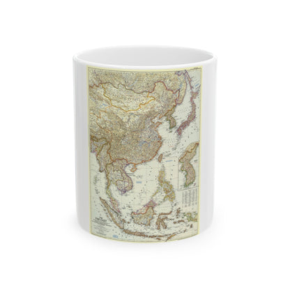 Far East (1952) (Map) White Coffee Mug-11oz-The Sticker Space