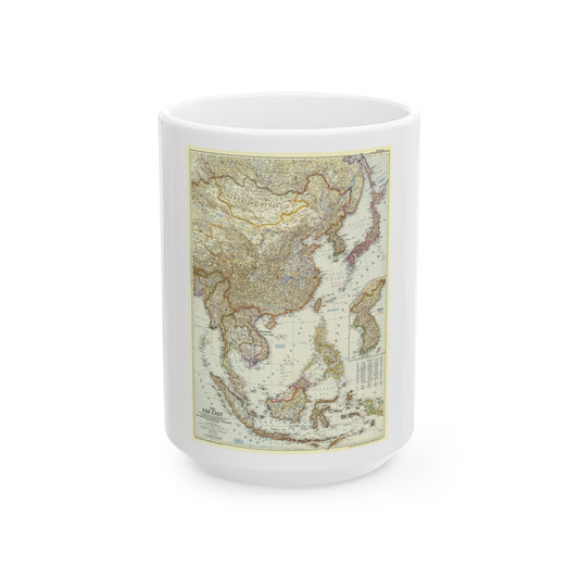 Far East (1952) (Map) White Coffee Mug-15oz-The Sticker Space