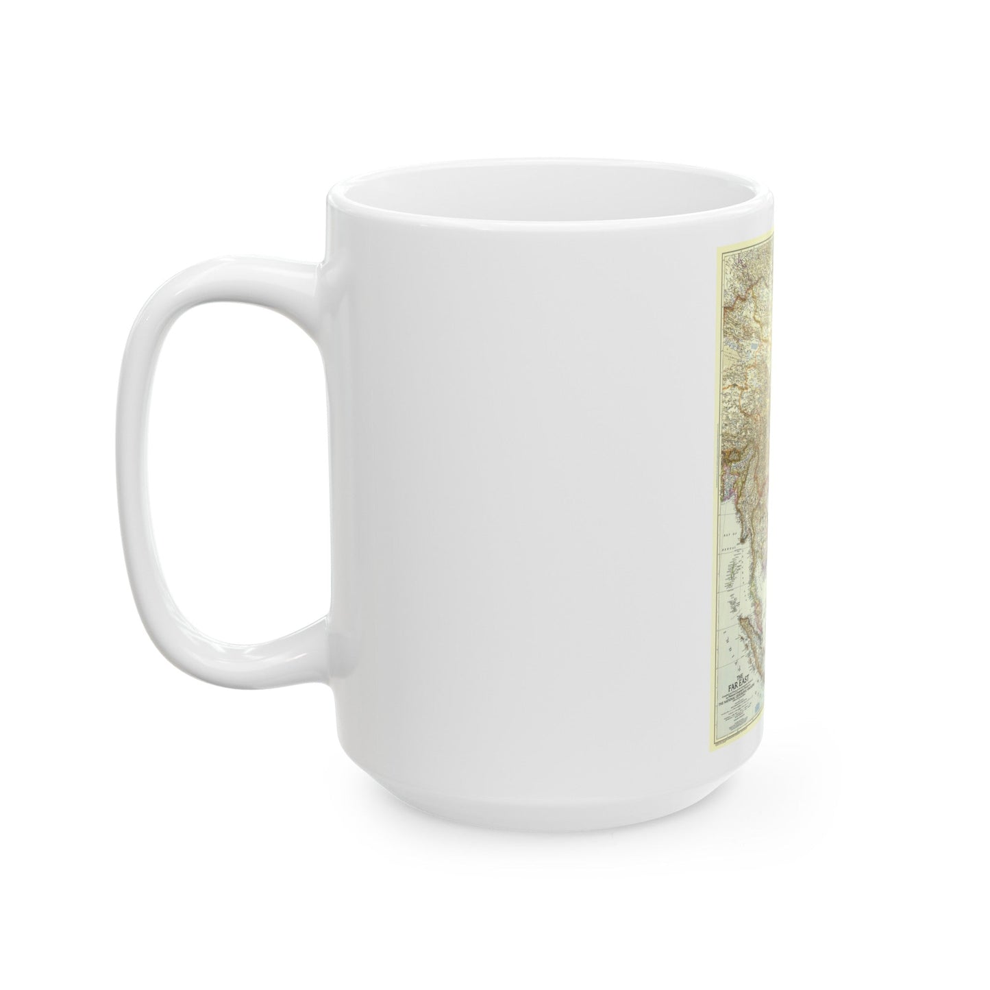 Far East (1952) (Map) White Coffee Mug-The Sticker Space