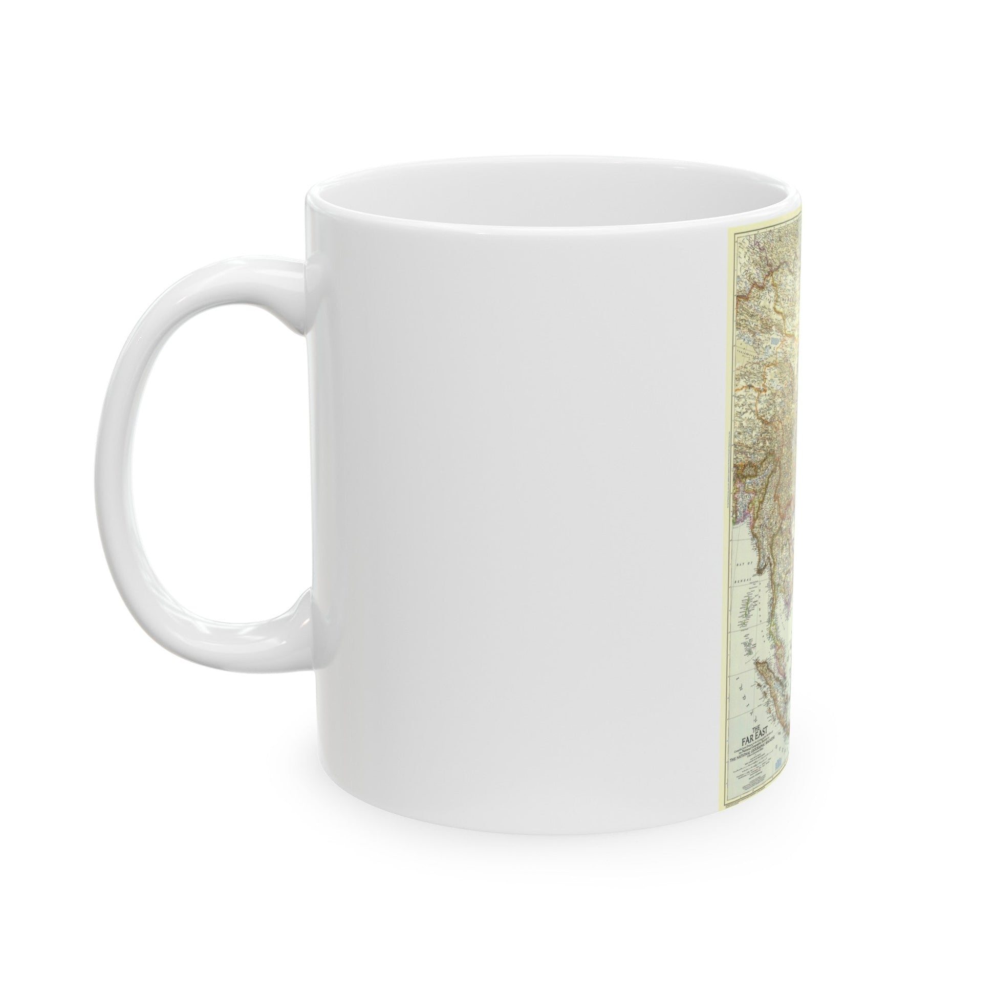 Far East (1952) (Map) White Coffee Mug-The Sticker Space