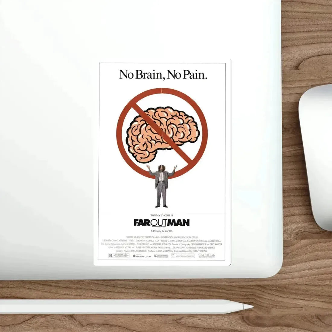 Far Out Man 1990 Movie Poster STICKER Vinyl Die-Cut Decal - The Sticker Space