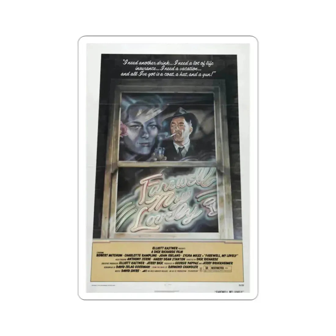 Farewell My Lovely 1975 Movie Poster STICKER Vinyl Die-Cut Decal 2 Inch - The Sticker Space