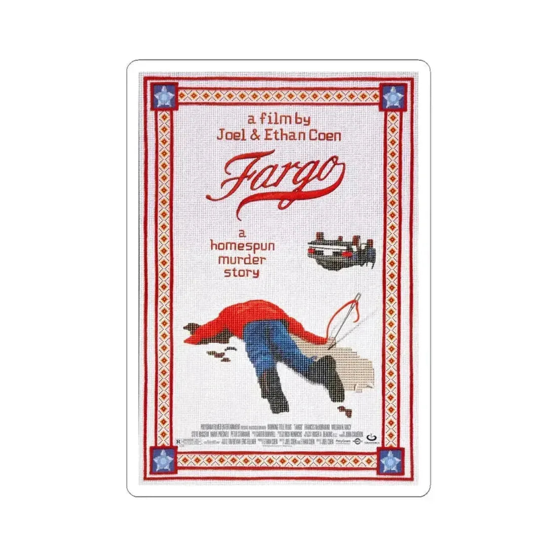 Fargo 1996 Movie Poster - STICKER Vinyl Kiss-Cut Decal 4 Inch White - The Sticker Space