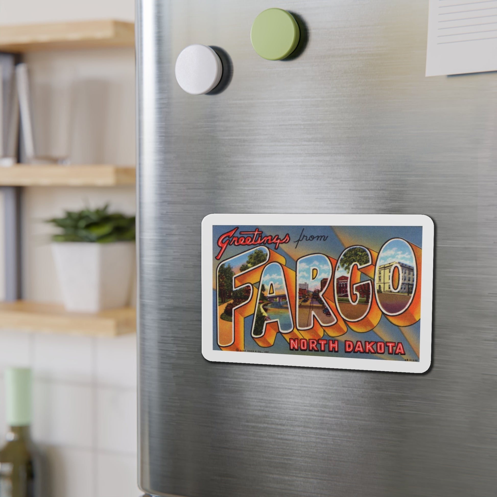 Fargo North Dakota (Greeting Postcards) Die-Cut Magnet-The Sticker Space