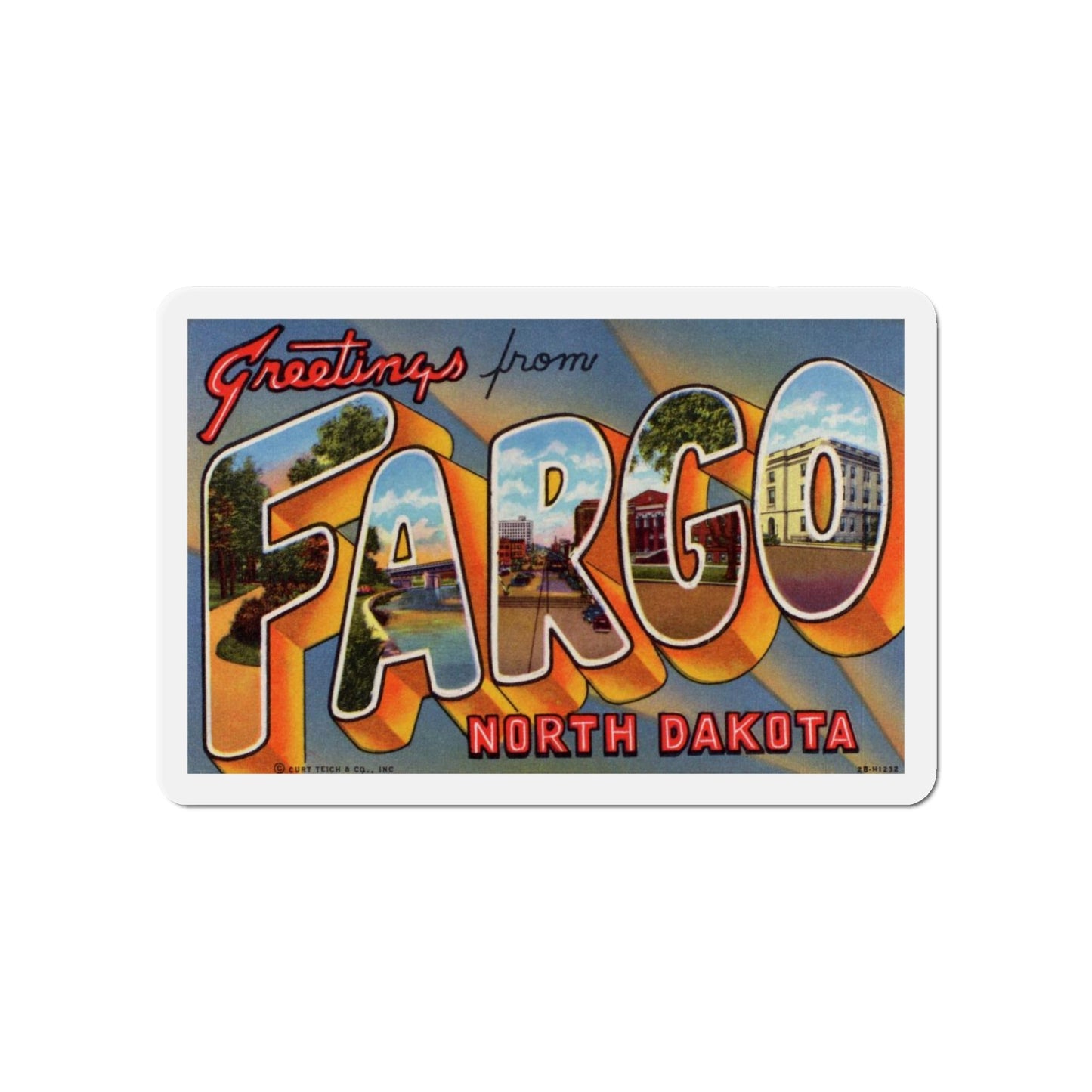 Fargo North Dakota (Greeting Postcards) Die-Cut Magnet-5" x 5"-The Sticker Space