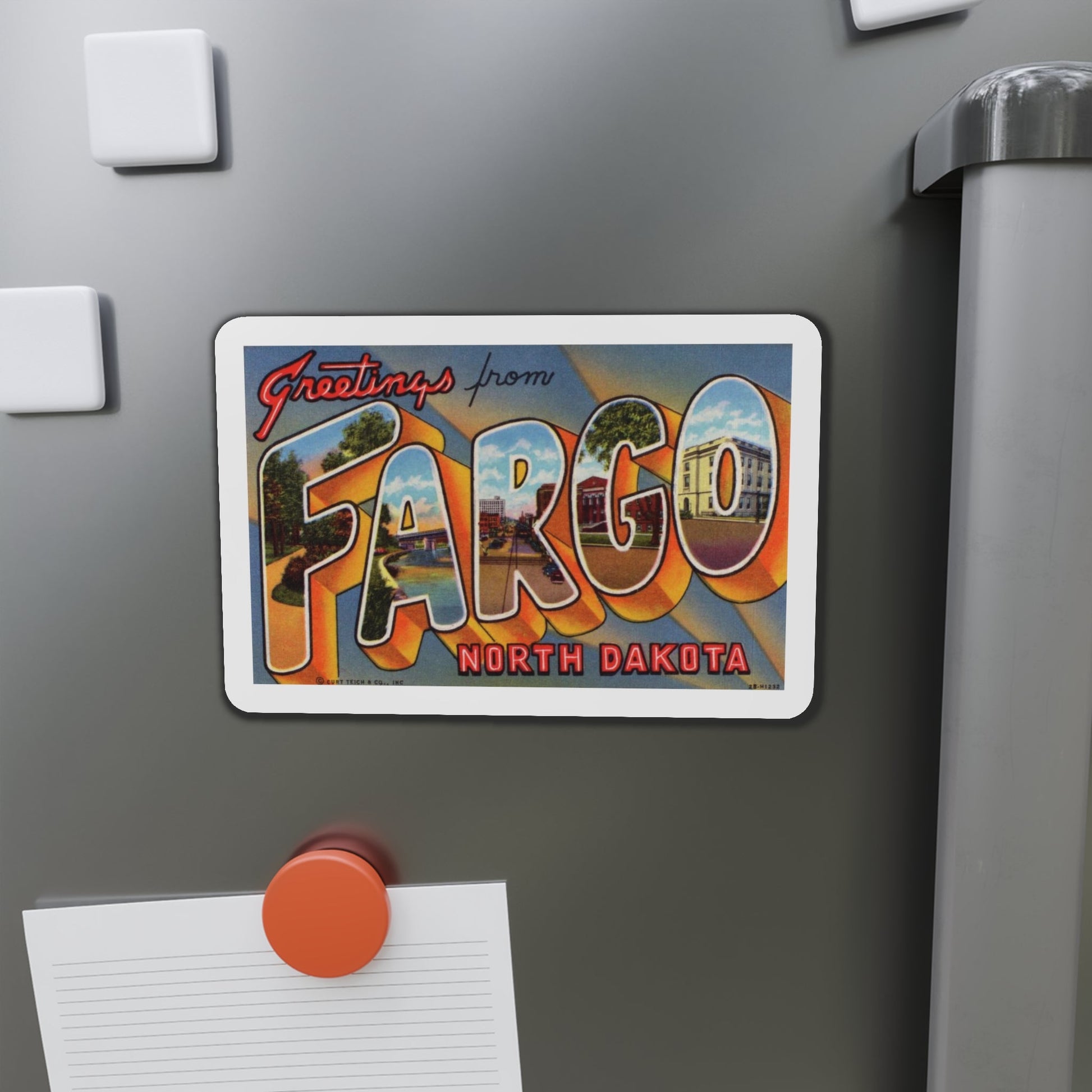 Fargo North Dakota (Greeting Postcards) Die-Cut Magnet-The Sticker Space