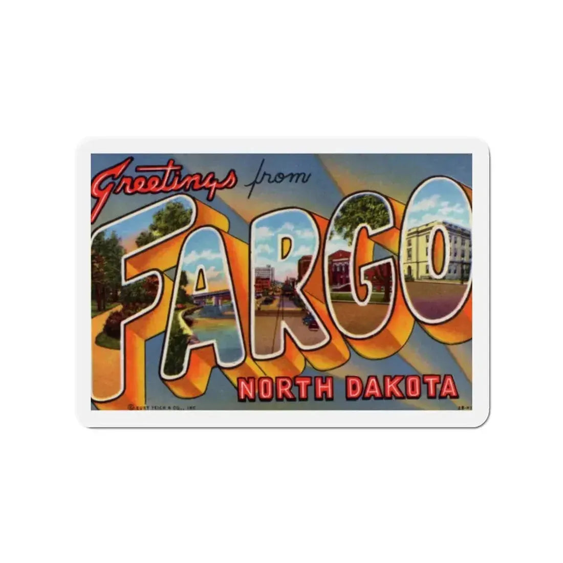 Fargo North Dakota (Greeting Postcards) Refrigerator Magnet 2 Inch - The Sticker Space