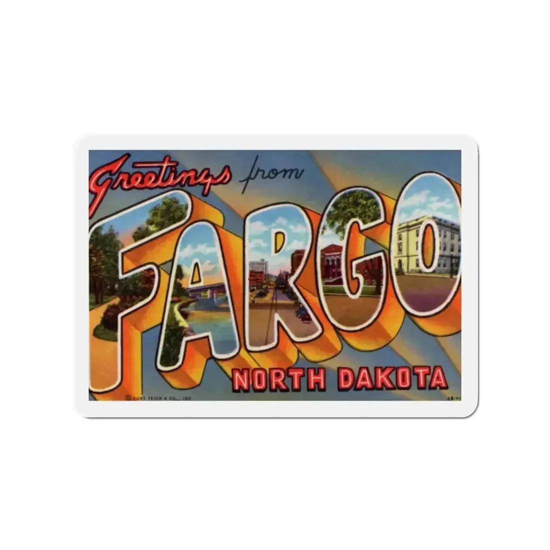 Fargo North Dakota (Greeting Postcards) Refrigerator Magnet - The Sticker Space