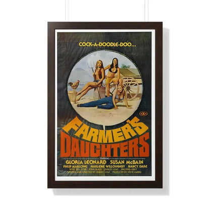 FARMER'S DAUGHTERS 1976 - Framed Movie Poster 20" x 30" Walnut - The Sticker Space