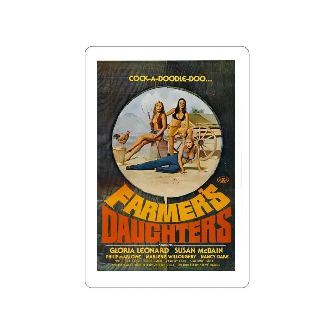 FARMER'S DAUGHTERS 1976 Movie Poster STICKER Vinyl Die-Cut Decal 3 Inch - The Sticker Space