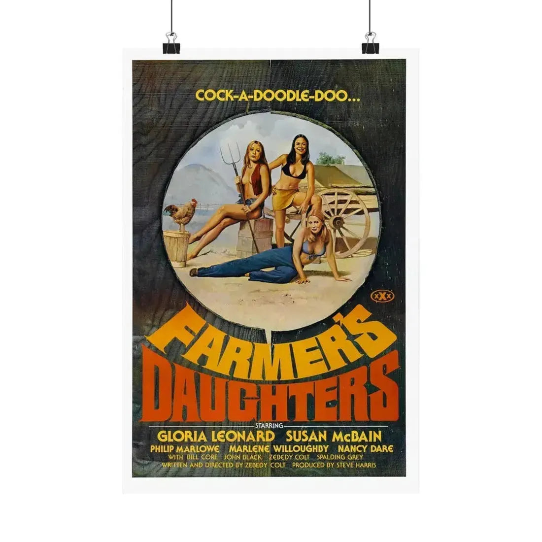 FARMER'S DAUGHTERS 1976 - Paper Movie Poster 12″ x 18″ Matte - The Sticker Space