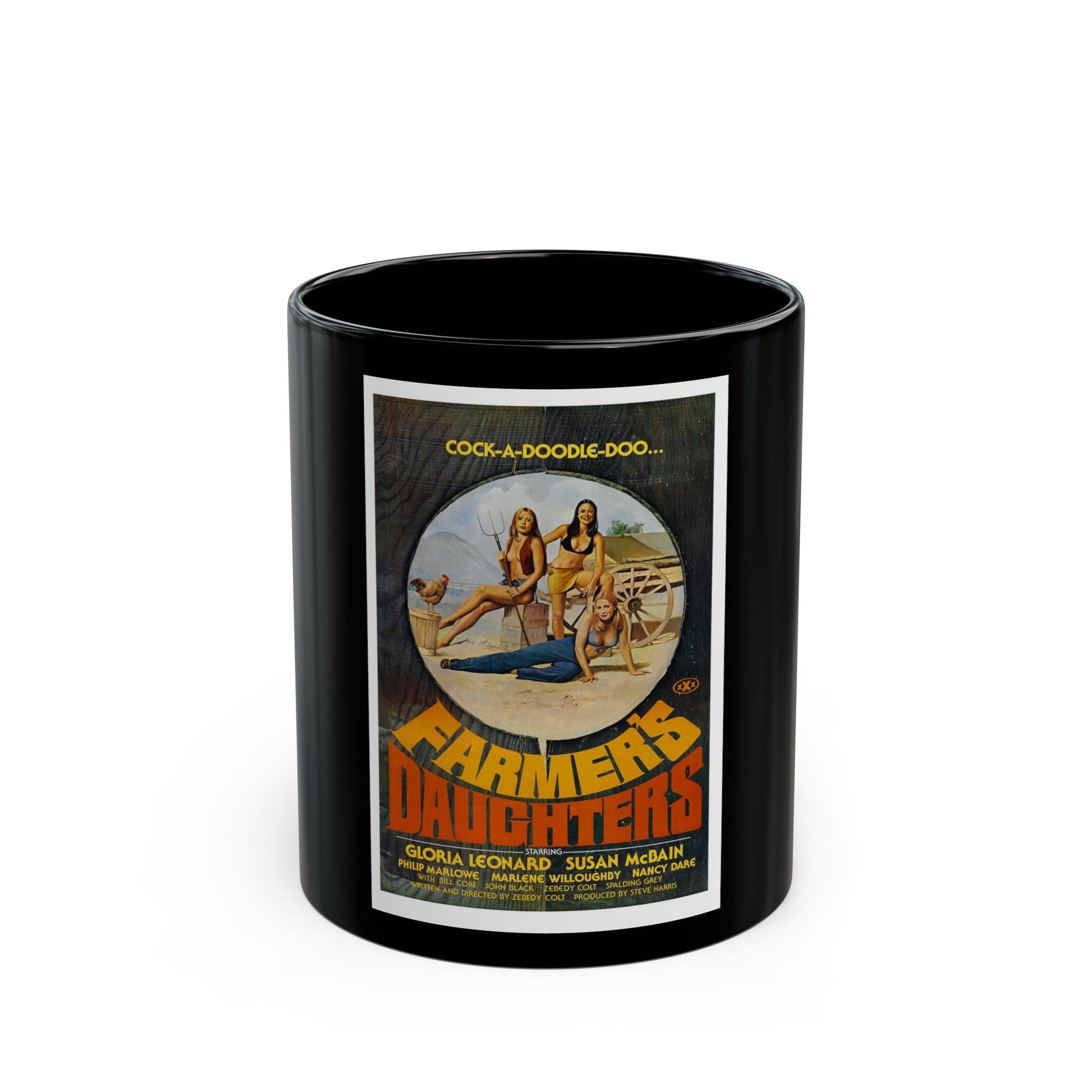 FARMER'S DAUGHTERS 1976 Movie Poster - Black Coffee Mug-11oz-The Sticker Space