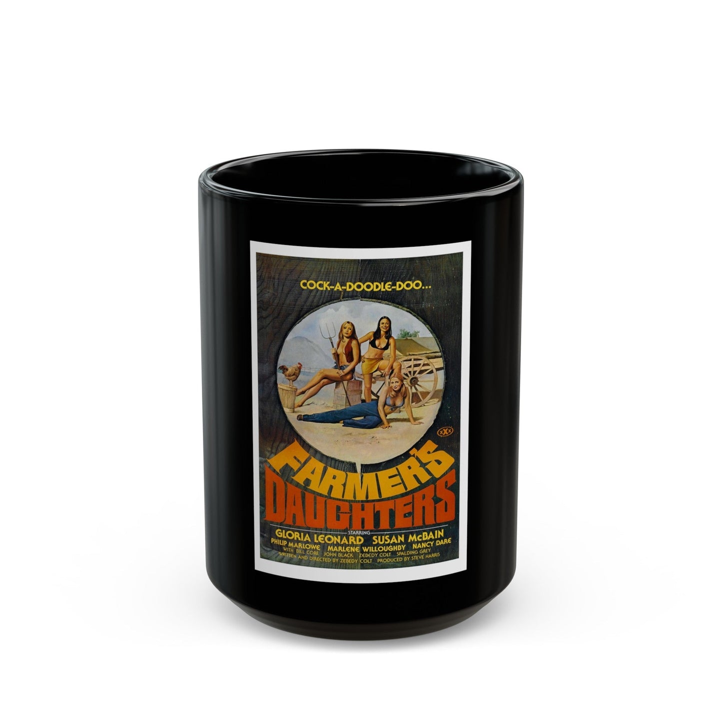 FARMER'S DAUGHTERS 1976 Movie Poster - Black Coffee Mug-15oz-The Sticker Space