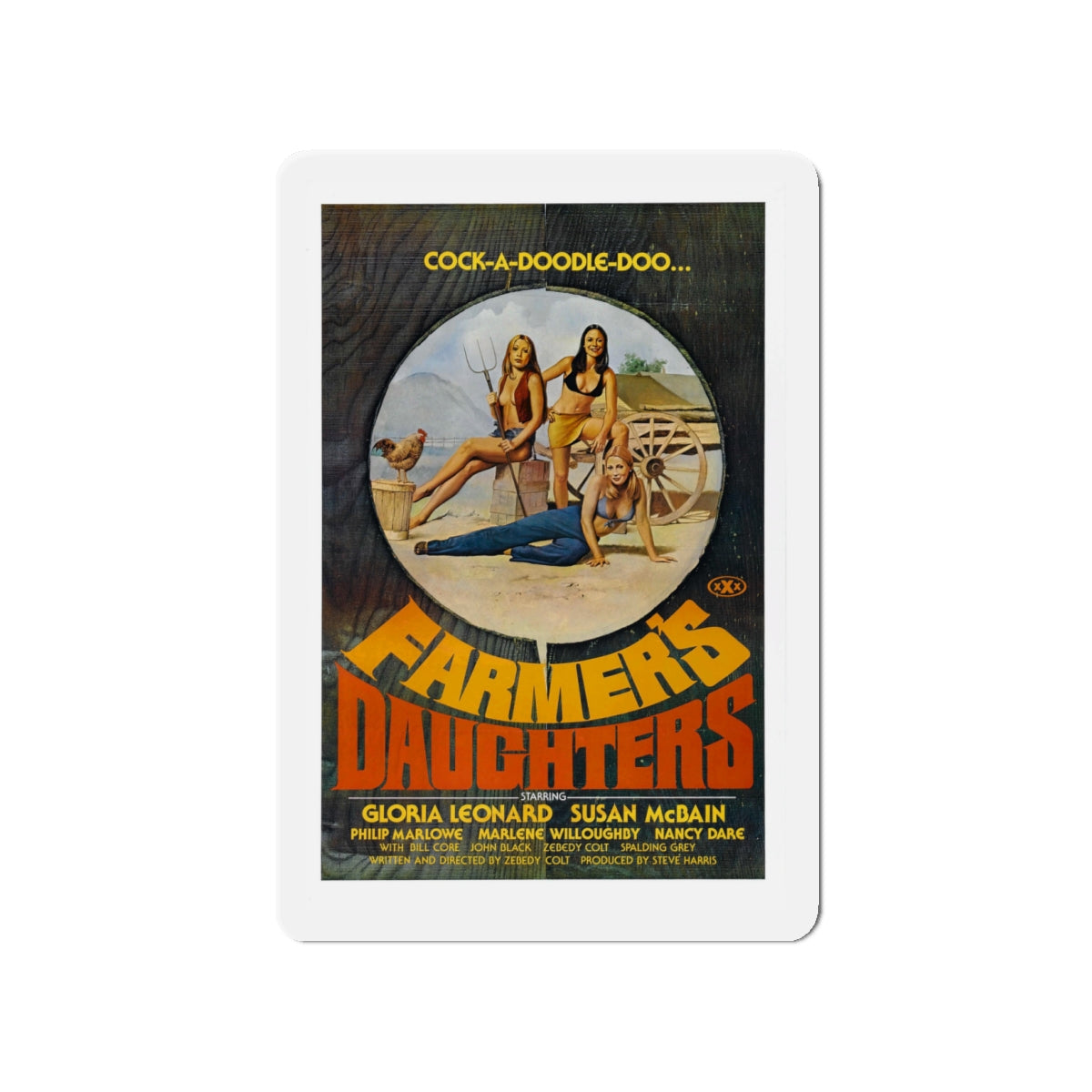 FARMER'S DAUGHTERS 1976 Movie Poster - Die-Cut Magnet-4" x 4"-The Sticker Space