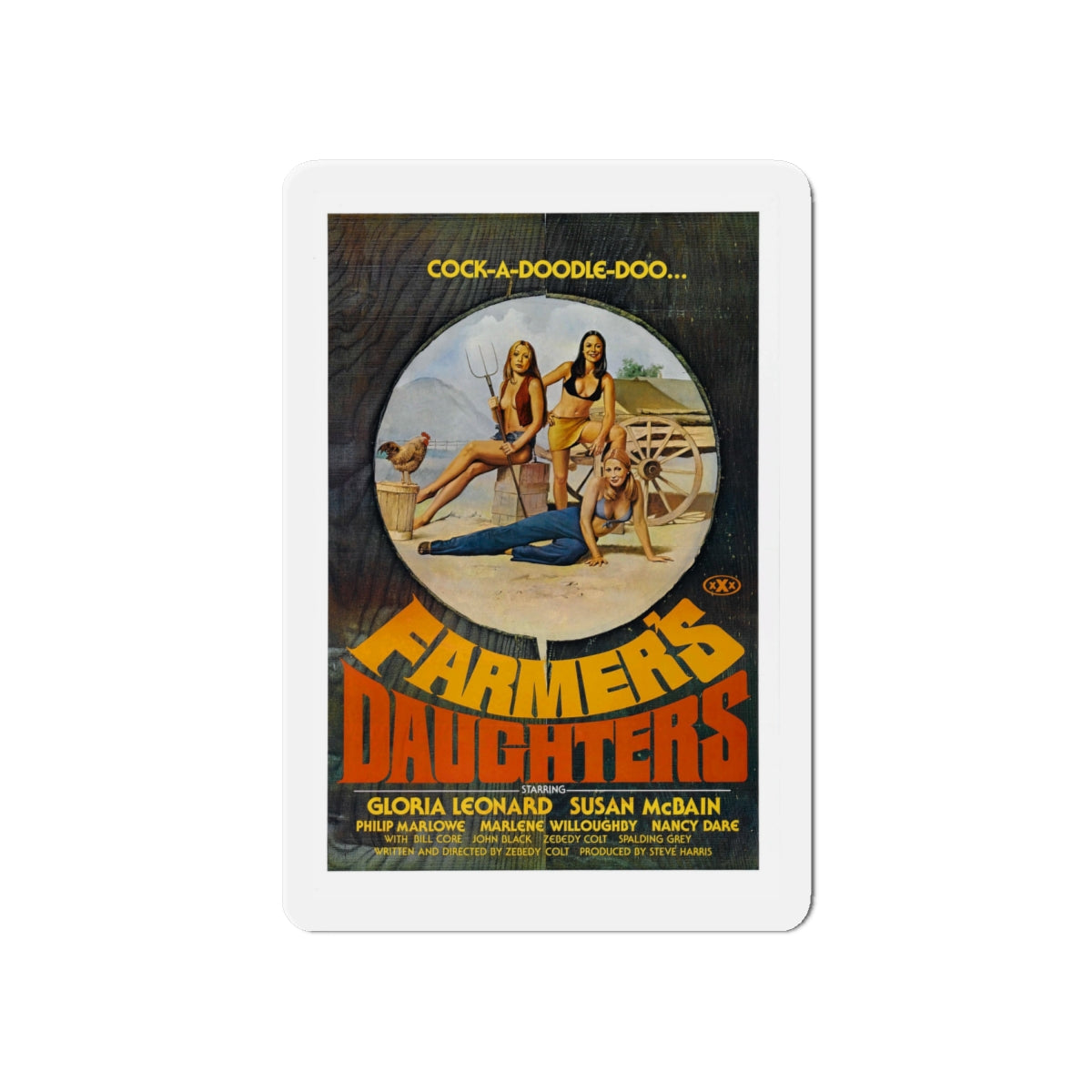 FARMER'S DAUGHTERS 1976 Movie Poster - Die-Cut Magnet-6 × 6"-The Sticker Space