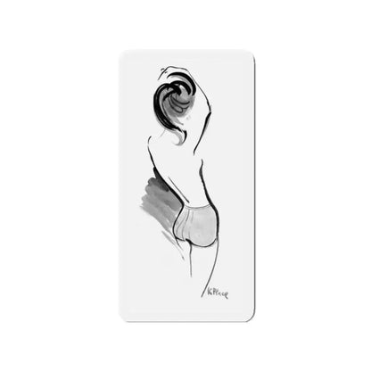Fashion illustration, 1964 (Magazine Illustration) Refrigerator Magnet 2 Inch Die-Cut - The Sticker Space