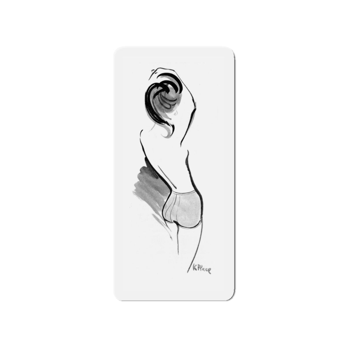 Fashion illustration, 1964 (Magazine Illustration) Refrigerator Magnet-3" x 3"-The Sticker Space