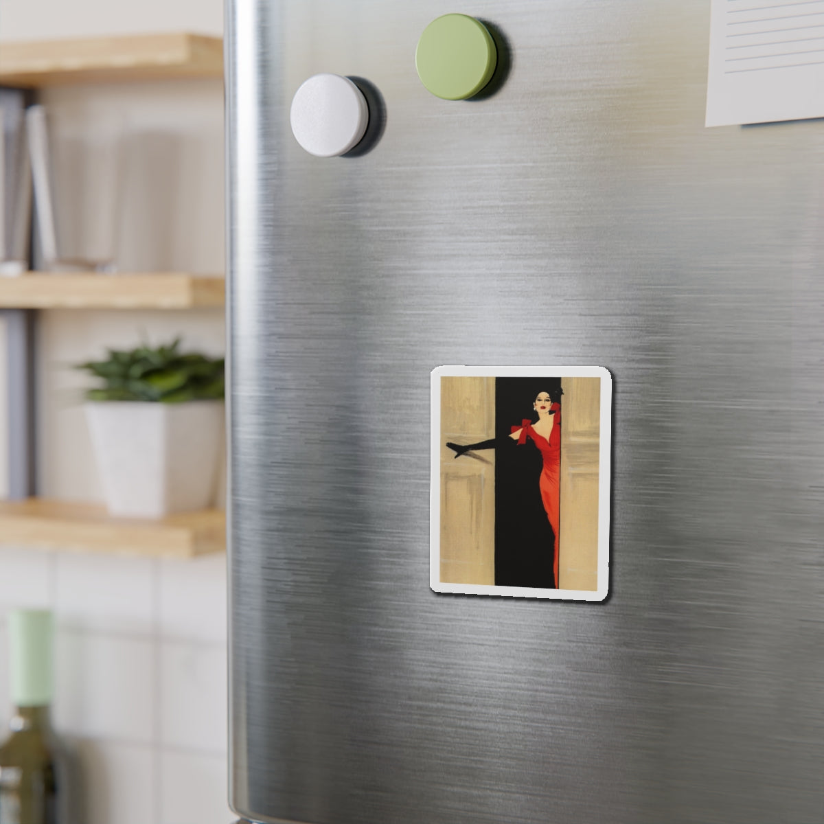 Fashion illustration (1)_1 (Magazine Illustration) Refrigerator Magnet-The Sticker Space