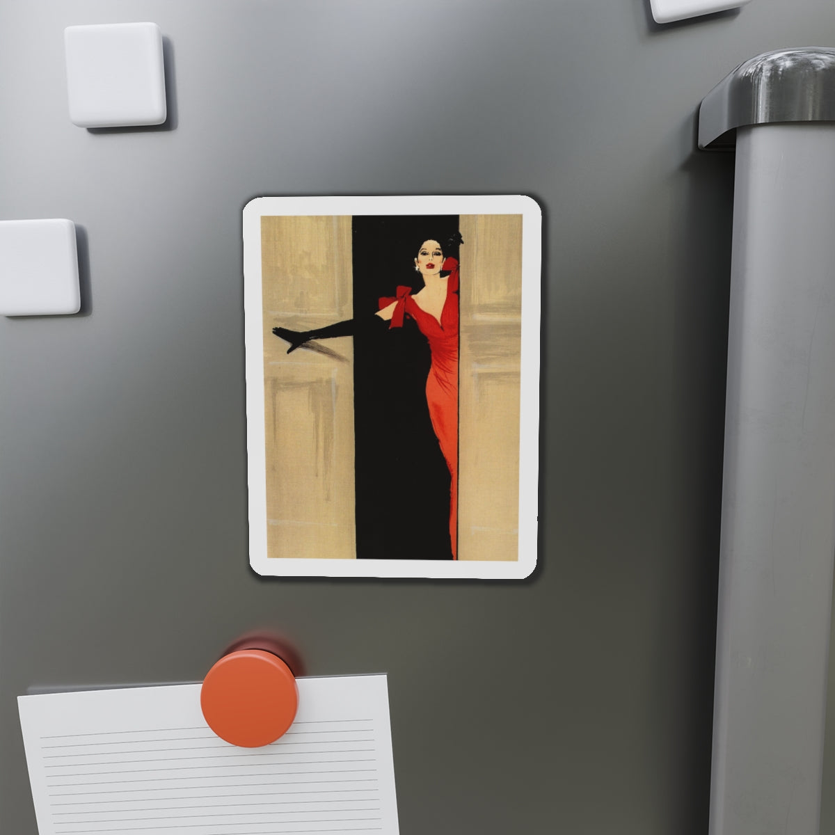 Fashion illustration (1)_1 (Magazine Illustration) Refrigerator Magnet-The Sticker Space