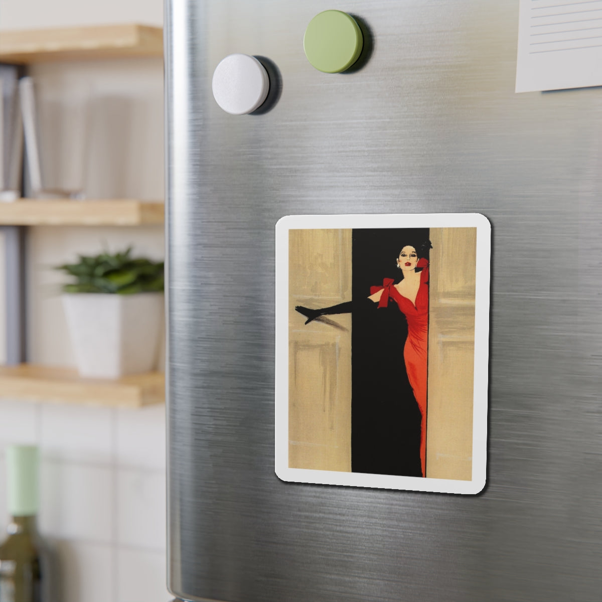 Fashion illustration (1)_1 (Magazine Illustration) Refrigerator Magnet-The Sticker Space