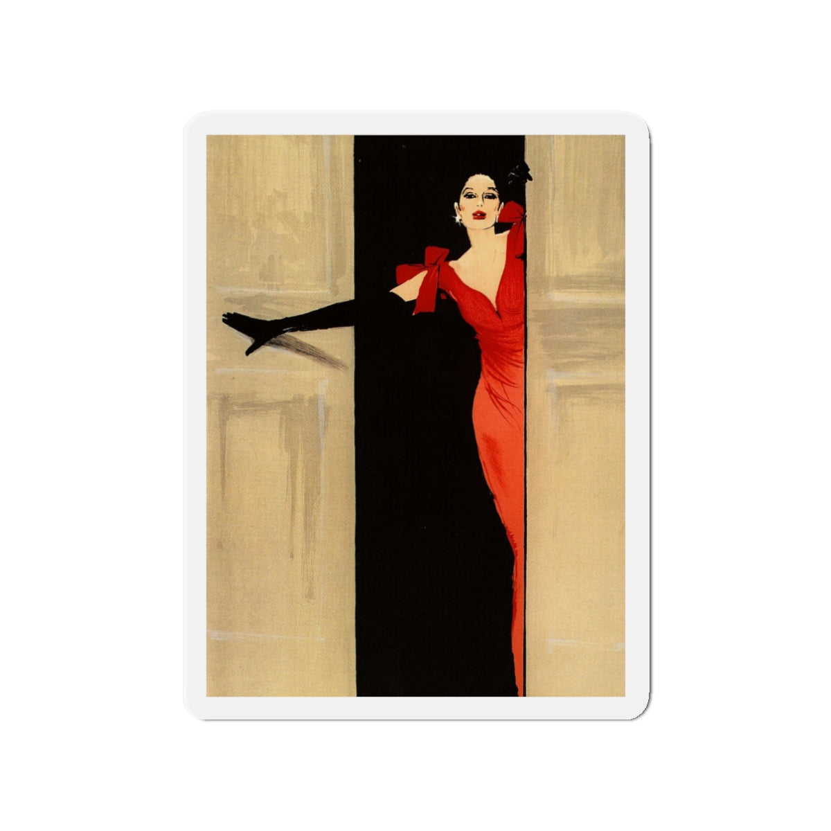 Fashion illustration (1)_1 (Magazine Illustration) Refrigerator Magnet-3" x 3"-The Sticker Space