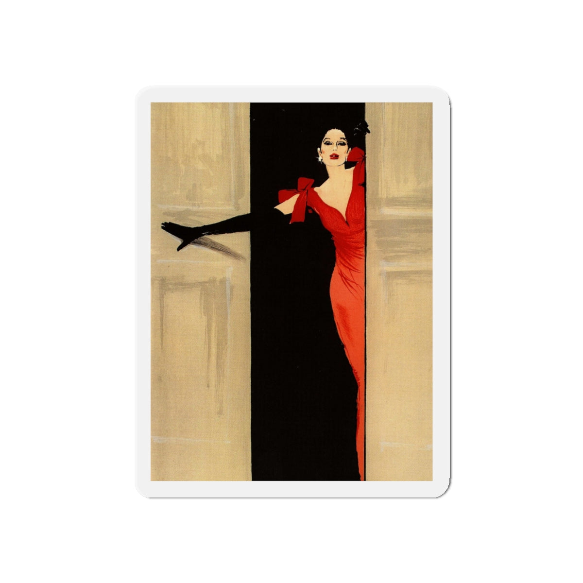 Fashion illustration (1)_1 (Magazine Illustration) Refrigerator Magnet-5" x 5"-The Sticker Space