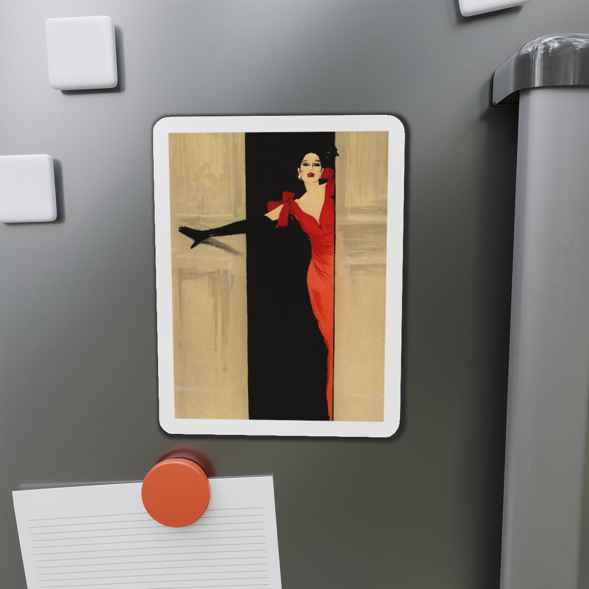 Fashion illustration (1)_1 (Magazine Illustration) Refrigerator Magnet-The Sticker Space