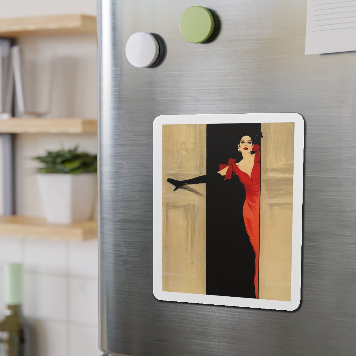 Fashion illustration (1)_1 (Magazine Illustration) Refrigerator Magnet-The Sticker Space