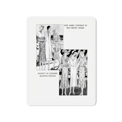 Fashion Illustration (2), Pictorial Review, August 1930 (Magazine Illustration) Refrigerator Magnet-3" x 3"-The Sticker Space