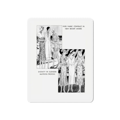 Fashion Illustration (2), Pictorial Review, August 1930 (Magazine Illustration) Refrigerator Magnet 5 Inch Die-Cut - The Sticker Space