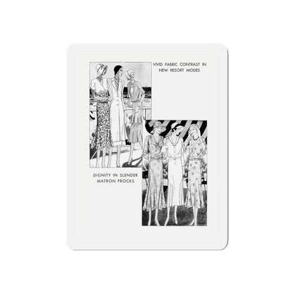 Fashion Illustration (2), Pictorial Review, August 1930 (Magazine Illustration) Refrigerator Magnet-5" x 5"-The Sticker Space