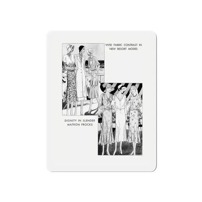 Fashion Illustration (2), Pictorial Review, August 1930 (Magazine Illustration) Refrigerator Magnet 6 Inch Die-Cut - The Sticker Space