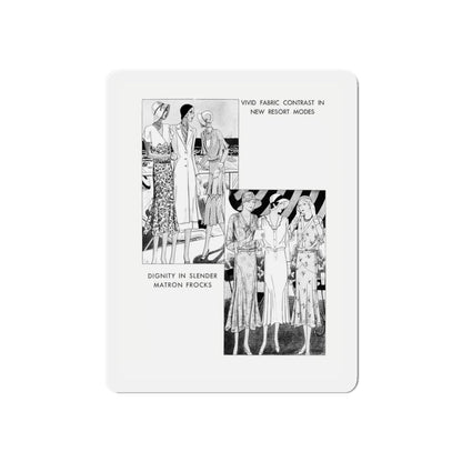 Fashion Illustration (2), Pictorial Review, August 1930 (Magazine Illustration) Refrigerator Magnet-6 × 6"-The Sticker Space