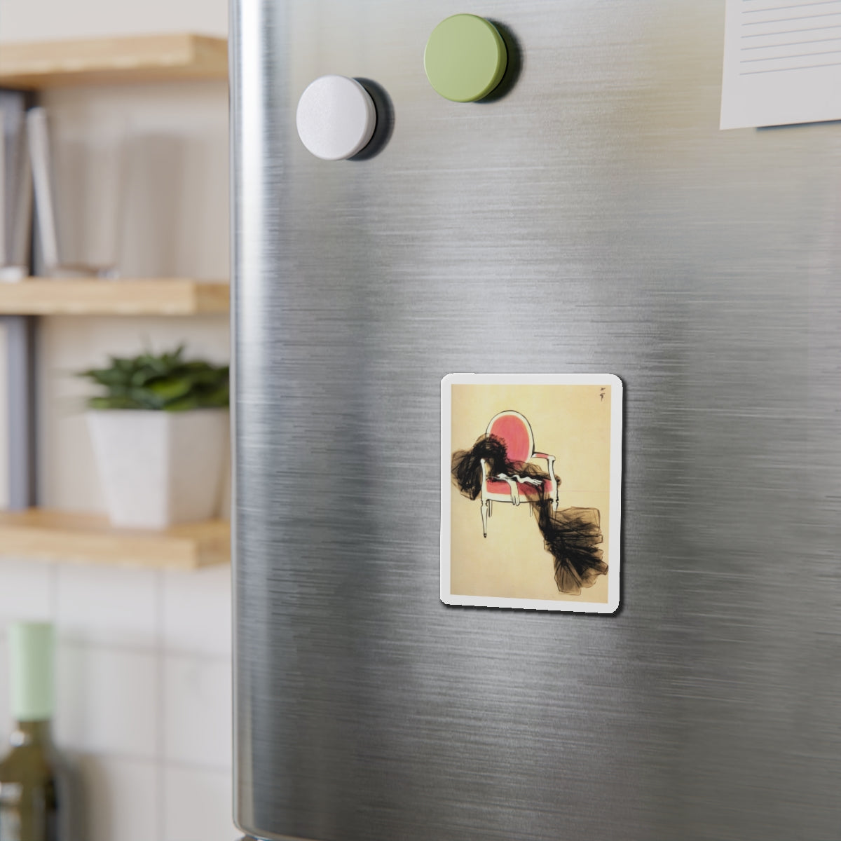 Fashion illustration (2)_1 (Magazine Illustration) Refrigerator Magnet-The Sticker Space