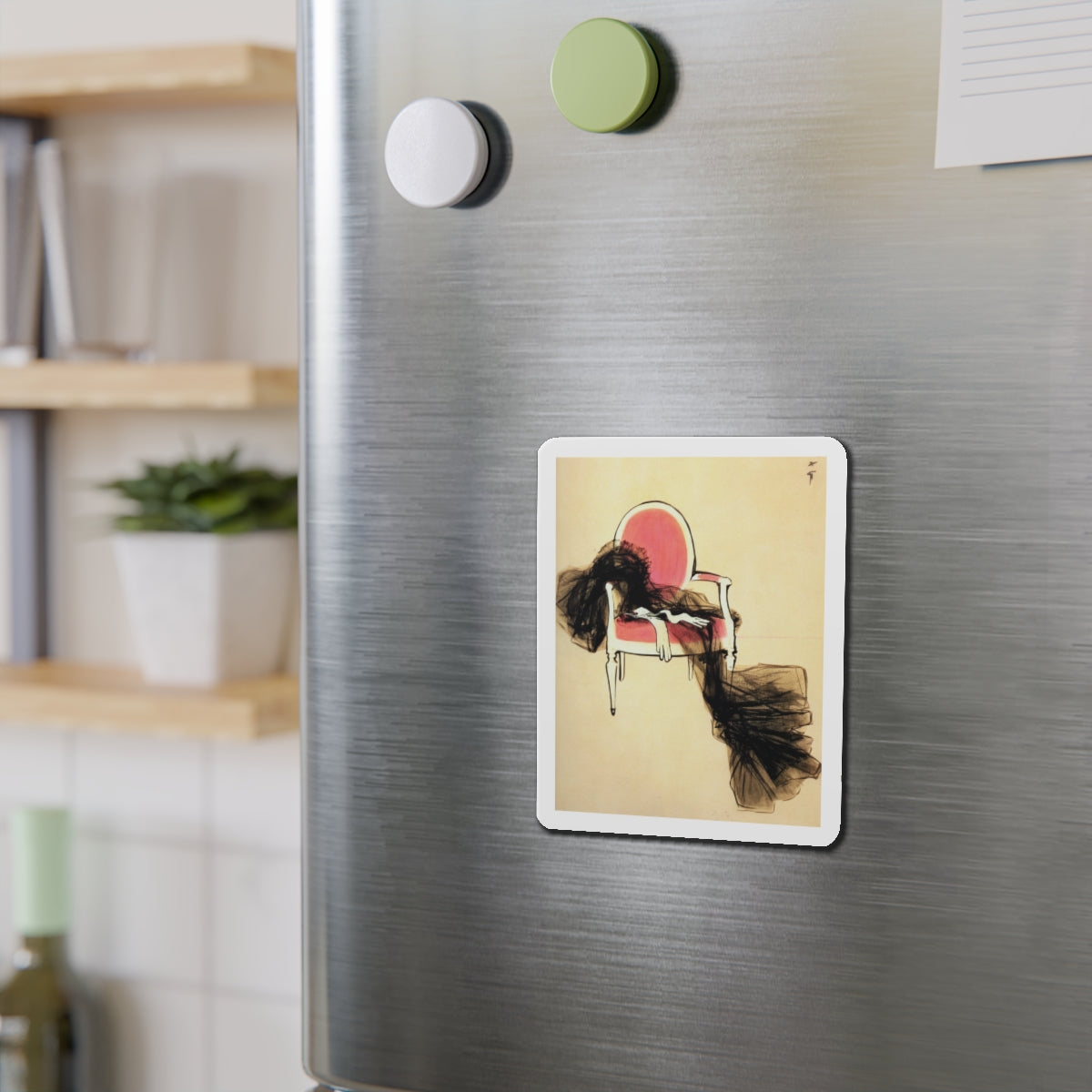 Fashion illustration (2)_1 (Magazine Illustration) Refrigerator Magnet-The Sticker Space