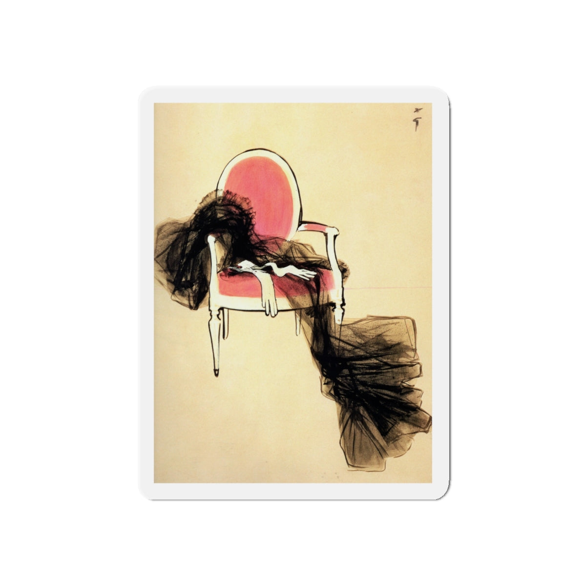 Fashion illustration (2)_1 (Magazine Illustration) Refrigerator Magnet-5" x 5"-The Sticker Space