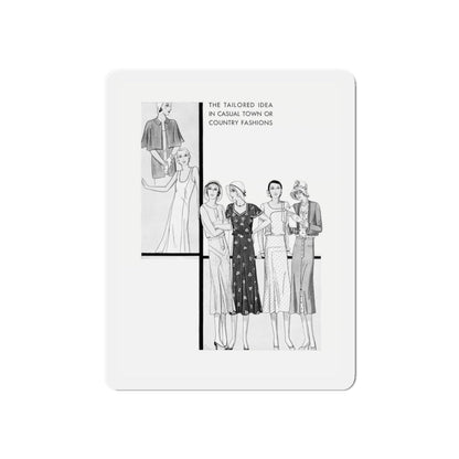 Fashion Illustration (4), Pictorial Review, August 1930 (Magazine Illustration) Refrigerator Magnet-6 × 6"-The Sticker Space