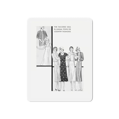 Fashion Illustration (4), Pictorial Review, August 1930 (Magazine Illustration) Refrigerator Magnet - The Sticker Space