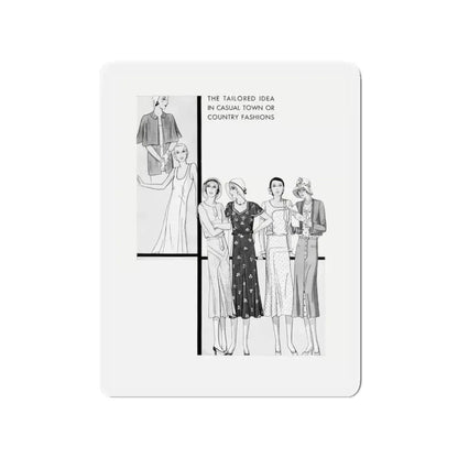 Fashion Illustration (4), Pictorial Review, August 1930 (Magazine Illustration) Refrigerator Magnet - The Sticker Space