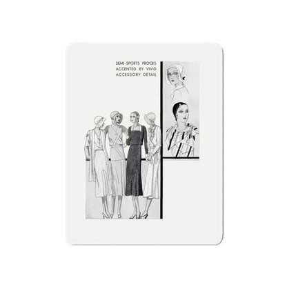 Fashion Illustration (5), Pictorial Review, August 1930 (Magazine Illustration) Refrigerator Magnet - The Sticker Space