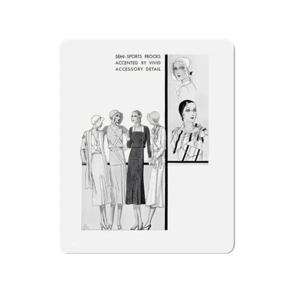 Fashion Illustration (5), Pictorial Review, August 1930 (Magazine Illustration) Refrigerator Magnet - The Sticker Space