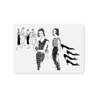 Fashion Illustration by Erica Perl, 1957 (1) (Magazine Illustration) Refrigerator Magnet-3" x 3"-The Sticker Space